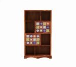 Book Shelf with 2 Door and Multiple Shelf/Wooden Bookshelf for Home Library. Open Bookcase Books Rack Book Stand for Home (Honey Teak) - Image 5