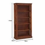 Bookshelf | Book Cabinet 5 Tier Books Rack for Study Room Multipurpose Open Shelf for Home, Office, School (Natural Finish) - Image 2