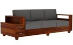 Wooden 5 Seater Sofa Set for Living Room | Home (Natural Teak Finish) - Image 3