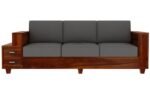 Wooden 5 Seater Sofa Set for Living Room | Home (Natural Teak Finish) - Image 2